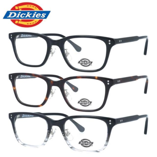 ディッキーズ 伊達 メガネフレーム アジアンフィット 調整可能ノーズパッド Dickies DKF 5016 51 全3カラー スクエア型 ユニセックス メンズ レディース