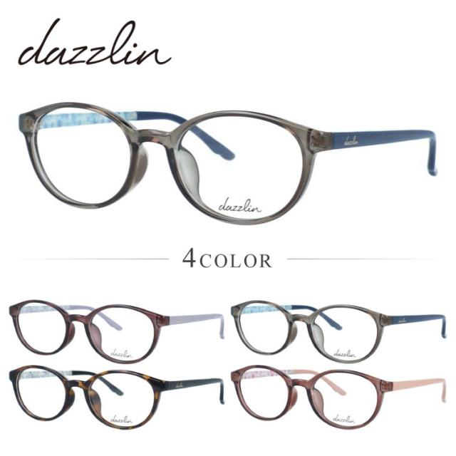 ダズリン メガネフレーム 伊達メガネ アジアンフィット dazzlin DZF 2574 49 オーバル 花柄 レディース