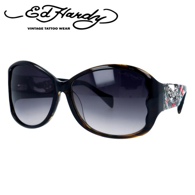 【訳あり】エドハーディー サングラス アジアンフィット Ed Hardy EHA ROSE DAGGER 62 バタフライ ユニセックス メンズ レディース 国内正規品