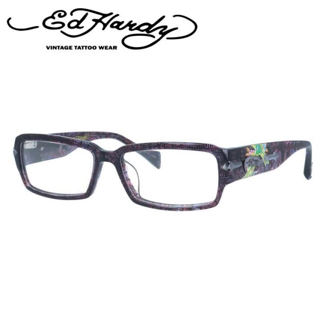 訳あり エドハーディー フレーム 伊達 度付き 度入り メガネ 眼鏡 EdHardy EHOA008 2 M・GUN マットガンメタル スクエア メンズ レディース プレゼント ギフト 訳ありエドハーディー メガネフレーム おしゃれ老眼鏡 リーディング