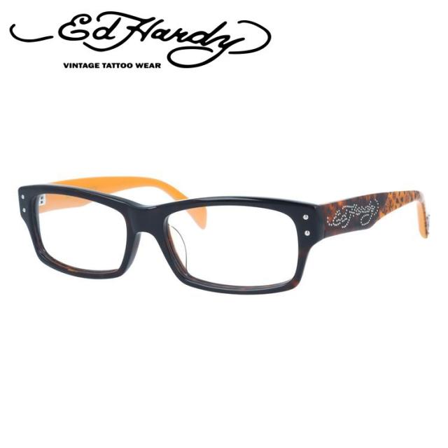 【訳あり】エドハーディー メガネフレーム 伊達メガネ EdHardy 眼鏡 EHOA015 3 TORTOISE トータス メンズ レディース ダテメガネ 紫外線対策