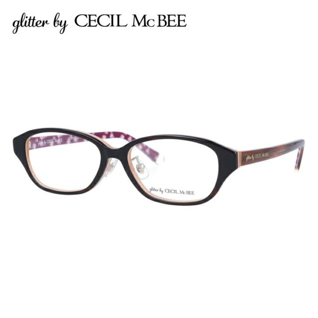グリッターバイセシルマクビー メガネフレーム glitter by CECIL McBEE GCF 7502-2 51サイズ オーバル型 伊達メガネ アジアンフィット レディース