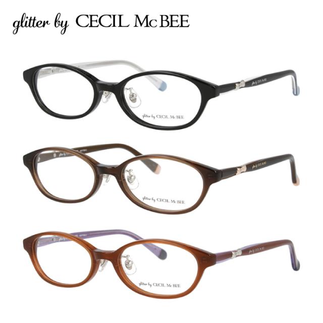 glitter by CECIL McBEE セシルマクビー レディース メガネ 眼鏡 GCF 7506 全3色 49サイズ オーバル型 度付き 度なし UVカット 紫外線 ブランド サングラス 伊達 ダテ