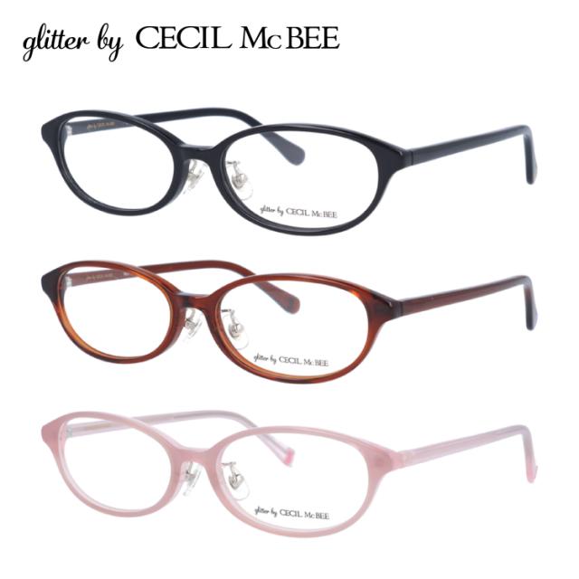 グリッターバイセシルマクビー メガネフレーム glitter by CECIL McBEE GCF 7515 全3カラー 52サイズ オーバル型 伊達メガネ レディース