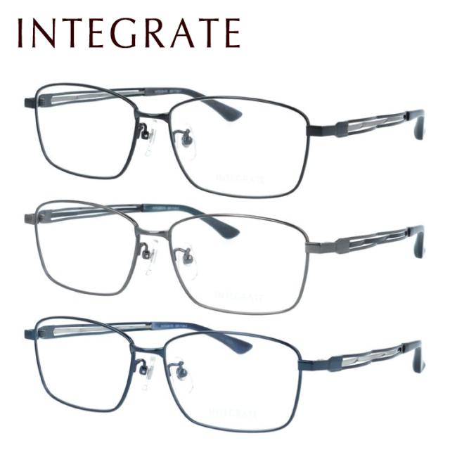 インテグレート メガネフレーム 伊達メガネ INTEGRATE IGF 7124 57 全3カラー スクエア型 アジアンフィット 調整可能ノーズパッド メンズ レディース