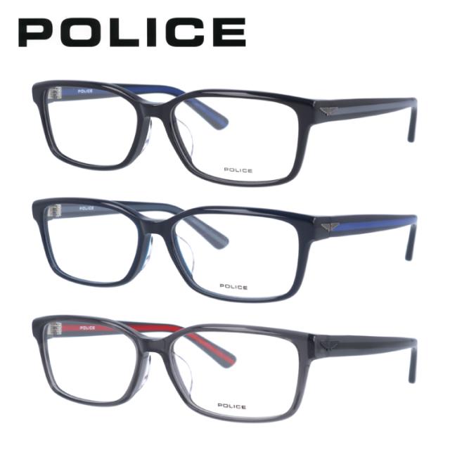 【国内正規品】ポリス メガネフレーム 伊達メガネ アジアンフィット POLICE VPLD85J 全3カラー 56サイズ スクエア型 ユニセックス メンズ レディース 度付き 度なし 伊達 ブルーライトカット UVカット 紫外線