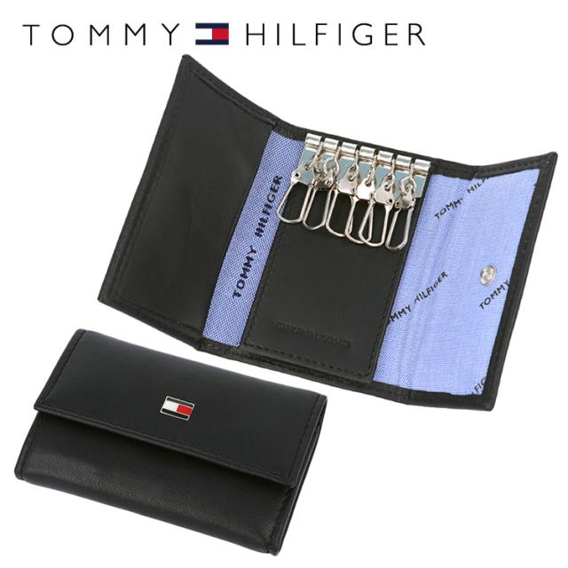 トミーヒルフィガー キーケース TOMMY HILFIGER 31TL17X002-001（0094-4510/01） ブラック 6キーホック レザー 革 プレゼントの通販は