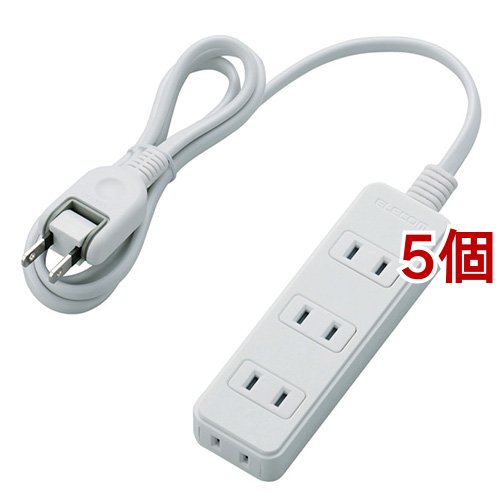 エレコム 延長コード 電源タップ 1m 4個口 雷ガード スイングプラグ T-KS02-2410WH(5個セット)[生活用品 その他]