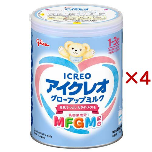 アイクレオ　グローアップミルク 青缶　820g フォローアップ　4本セット アイクレオ グローアップミルク(820g×4缶)[フォローアップ用