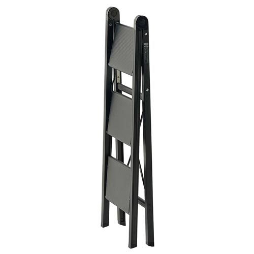 天馬 軽銀踏み台 か細い 3段 軽さ 黒いこと(1台)[DIY 余分の物]