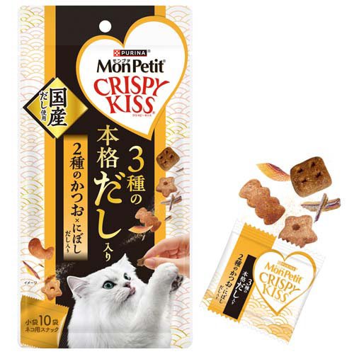 モンプチ クリスピーキッス 3種の本格だし入り 2種のかつお×にぼしだし 