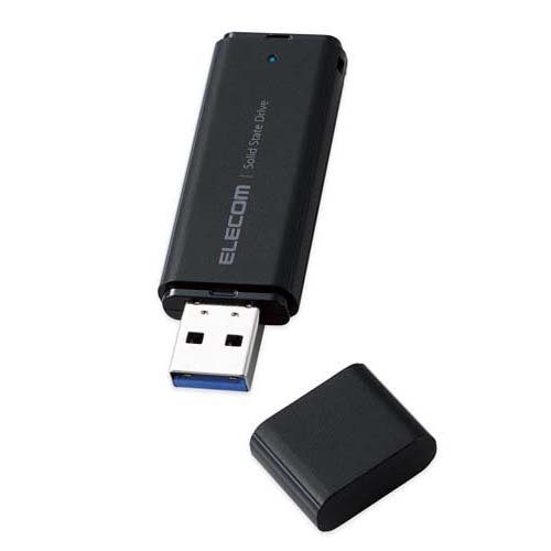 エレコム SSD 外付け 500GB USB3.2 Gen1 読出最大400MB／秒 超小型 耐衝撃 ブラック(1個)[情報家電　その他]