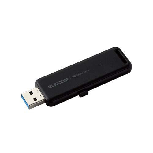 エレコム SSD 外付け 2TB USB3.2 Gen2 読出最大1000MB／秒 スライド式 高速 ブラック(1個)[情報家電　その他]