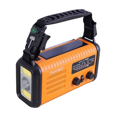 サンコー 手回し充電対応AM／ワイドFMラジオライト オレンジ KSTM25HRA(1個入)[防災用品 その他]