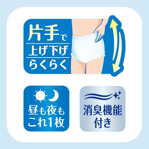 アテント 夜1枚安心パンツ L 男女共用 パッドなしでずっと快適(12枚入*6袋セット)[大人紙おむつ パンツ]_3