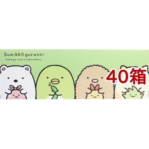 すみっコぐらし ふわっとグリーンティシュ BOX(300枚入(150組)*40箱セット)[箱ティッシュ]