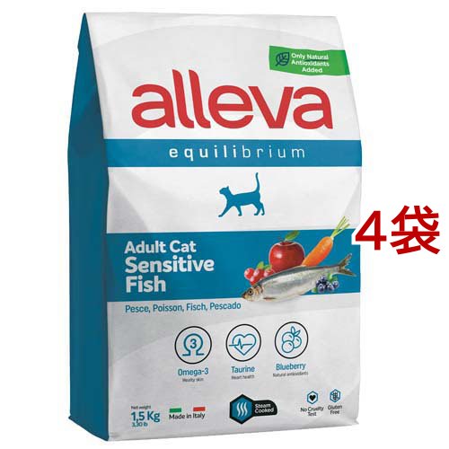 アレヴァエクイリブリアム 猫用センシティブフィッシュ アダルト(1.5kg*4袋セット)[キャットフード(ドライフード)]