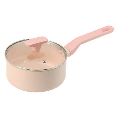 ローサ セラミック加工 IH対応 ガラス蓋付き 片手鍋 18cm HC-730(1枚)[鍋]