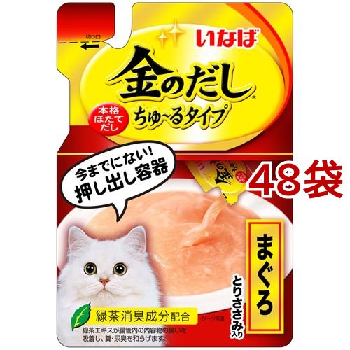 いなば 金のだし ちゅ〜るタイプ まぐろ とりささみ入り(140g*48袋セット)[キャットフード(ウェット)]