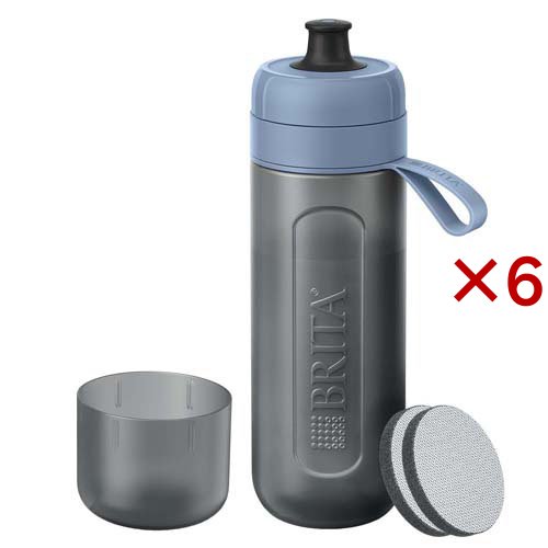 ブリタ 水筒 ボトル型浄水器 アクティブ ダークブルー 600ml カートリッジ2個付き(6セット)[浄水器 その他]