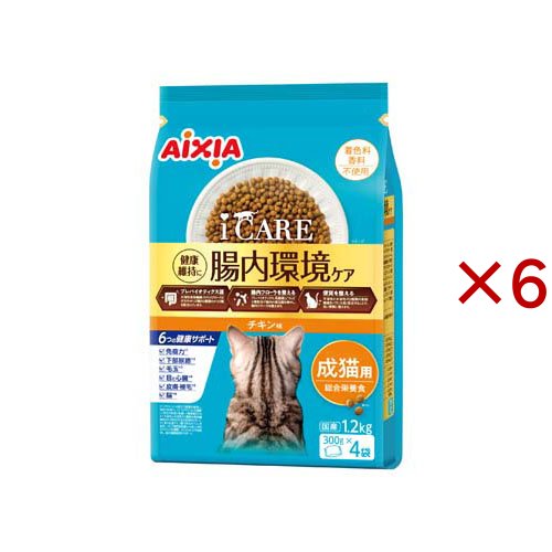 i CARE キャットドライ チキン味(1200g×6セット)[キャットフード(ドライフード)]