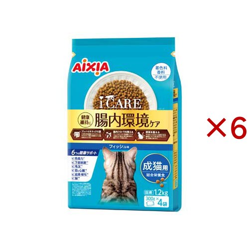 i CARE キャットドライ フィッシュ味(1200g×6セット)[キャットフード(ドライフード)]