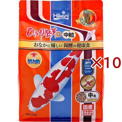 ひかり 胚芽浮 中粒(1.2kg×10セット)[観賞魚用 餌(エサ)]