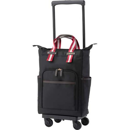 スワニー ポルド 座面付キャリーバッグ L21サイズ ブラック×レッド D-630 63010(1個)[バッグ リュック]