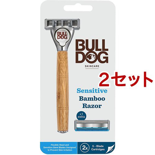 BULLDOG センシティブ バンブーホルダー 替刃2個付(2セット)[カミソリ