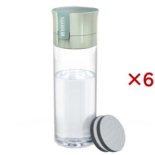 ブリタ ボトル型浄水器 ライトグリーン 容量600ml カートリッジ 2個付き(6セット)[浄水器 その他]