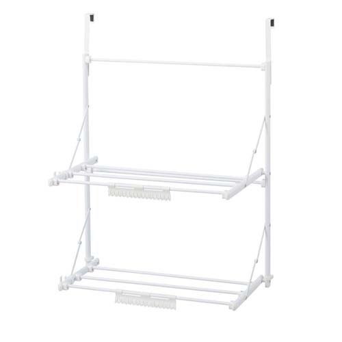 LIV PLUS Quick Lock ドアハンガー 2段 フック式 伸縮 軽量 ホワイト NY-391(1個)[ハンガー]