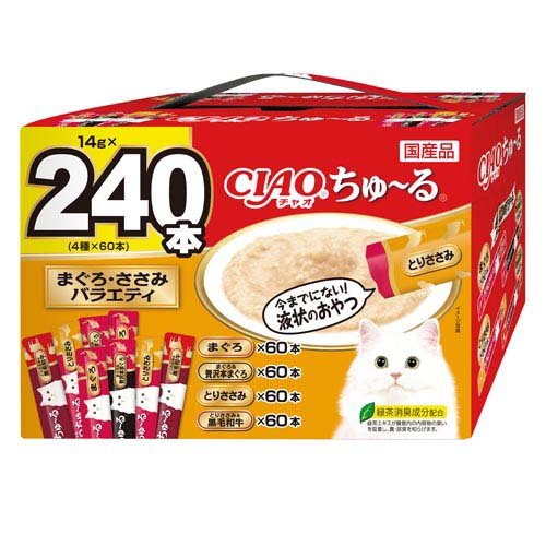 CIAO ちゅ〜る まぐろ・ささみバラエティ(14g×240本)[猫のおやつ・サプリメント]