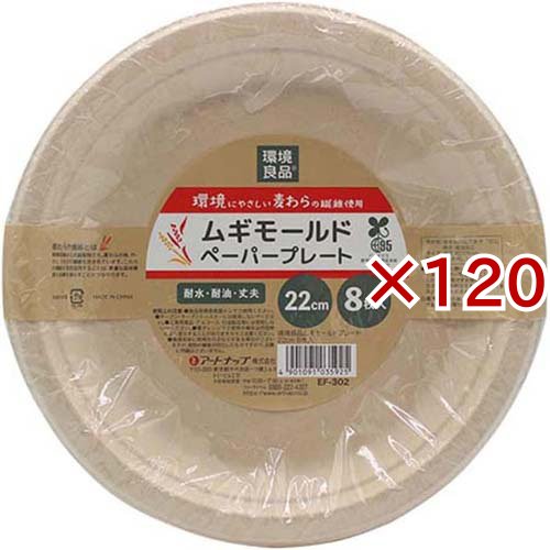 環境良品 ムギモールドプレート 22cm EF-302(8枚入×120セット)[キッチン用品 その他]
