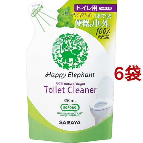 ハッピーエレファント トイレクリーナー つめかえ用(350ml*6袋セット)[トイレ用洗剤(つめかえ用)]
