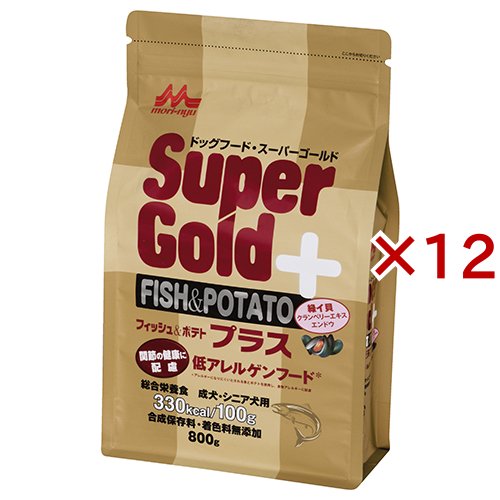 スーパーゴールド フィッシュ＆ポテト プラス  関節の健康に配慮(800g×12セット)[ドッグフード(ドライフード)]