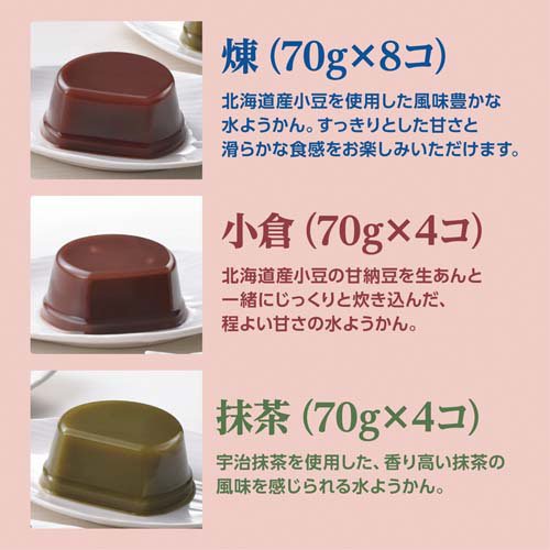 カップ水ようかん 煉・小倉・抹茶3種ギフト C-20(16個入×5セット)[和菓子]_3