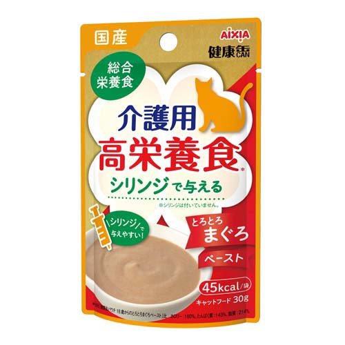 国産 健康缶パウチ 介護用高栄養食 シリンジで与えるとろとろまぐろペースト(30g*12袋入*8箱セット)[キャットフード(ウェット)]_1