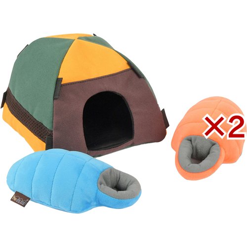 プレイ キャンプコービン テント＆シュラフ(2セット)[犬のおもちゃ・しつけ]