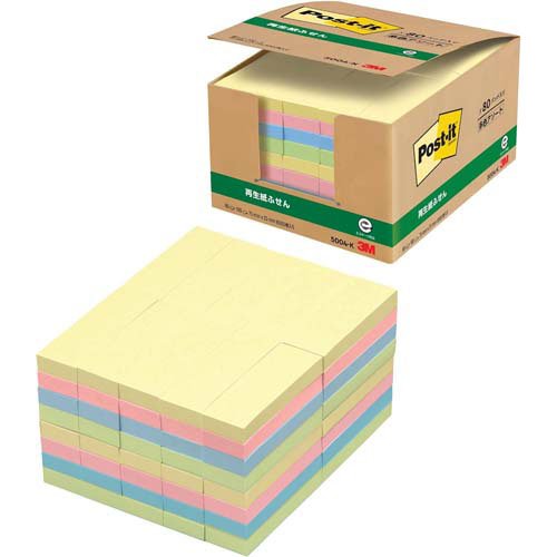ポスト・イット ふせん 業務用パック 75mm 5004-K(100枚*80パッド)[事務用品]