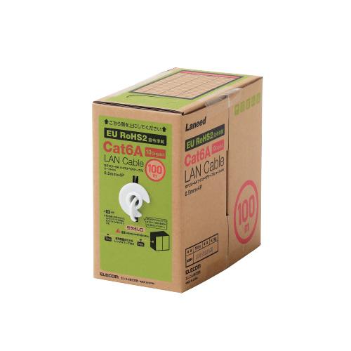エレコム LANケーブル 100m 長尺 単線 CAT6A対応 ホワイト LD-GPAL／WH100RS(1本)[情報家電　その他]