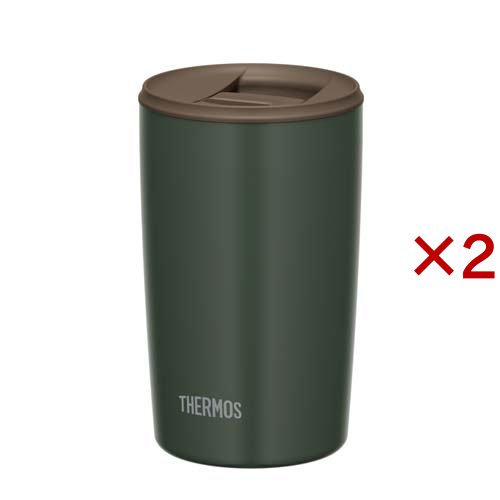サーモス 真空断熱タンブラー 400ml フォレストグリーン JDP-401 FG(2セット)[食器・カトラリー その他]