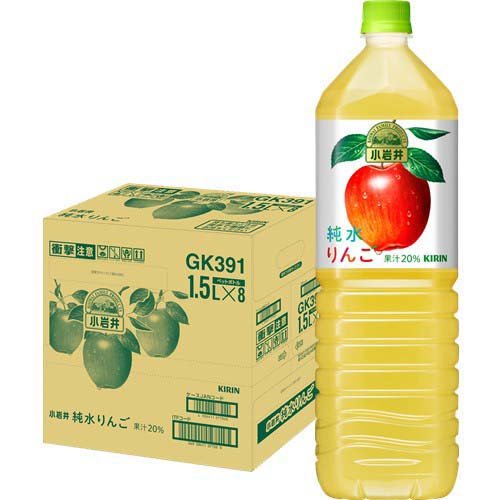 りんご 小岩井 純水りんご(1.5L×8本入)[フルーツジュース]の通販はau