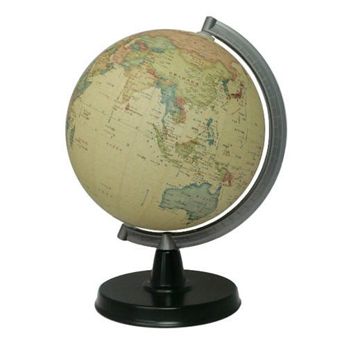 昭和カートン アンティーク地球儀 球径21cm 日本地図付き 手貼りの日本製 21-CPJP-K(1個)[雑貨 その他]