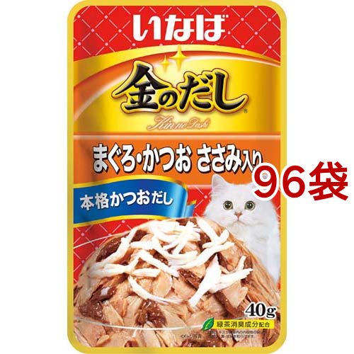 いなば 金のだしパウチ まぐろ・かつお ささみ入り(40g*96袋セット)[キャットフード(ウェット)]