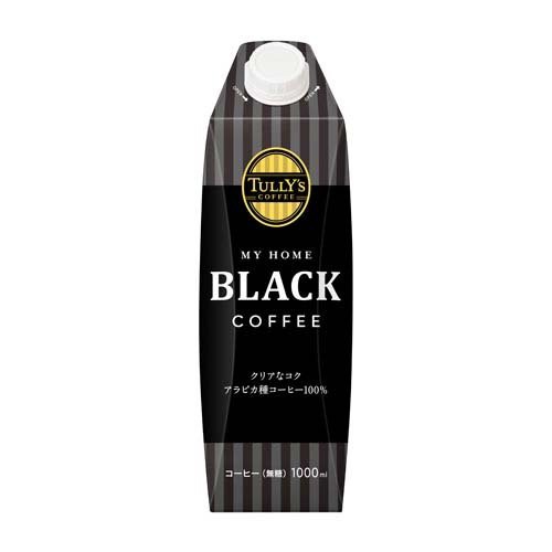 タリーズコーヒー ブラック MY HOME キャップ付き 紙パック(1L*6本入)[缶コーヒー(加糖)]
