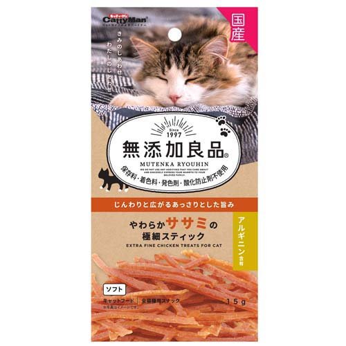 キャティーマン 無添加良品 やわらかササミの極細スティック(15g*24袋セット)[猫のおやつ・サプリメント]