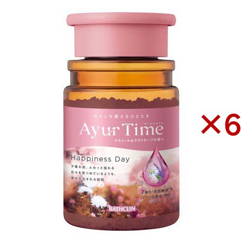 アーユルタイム ハピネスデイ ボトル(520g×6セット)[バスソルト]