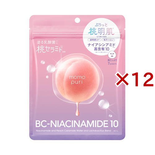 ももぷり 潤いバリアセラムマスク N(7枚入×12セット)[シートマスク]