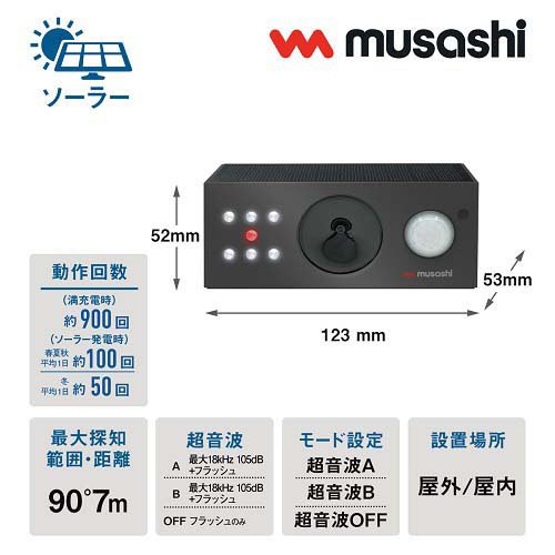 ムサシ ソーラー鳥しっし REP-700(1台)[園芸用資材・雑品]_1