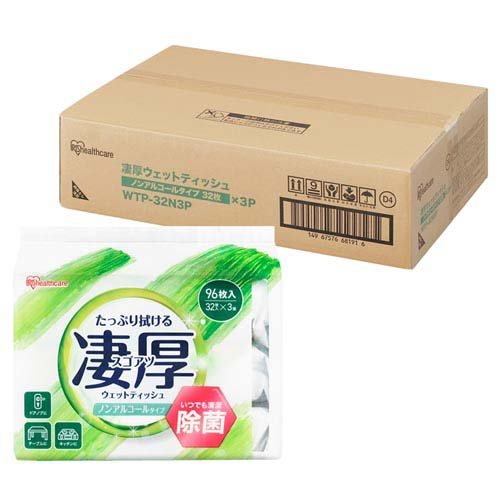 凄厚 ウェットティッシュ ノンアルコールタイプ 除菌シート(32枚入×36個セット)[ウェットティッシュ]の通販は 6,768円